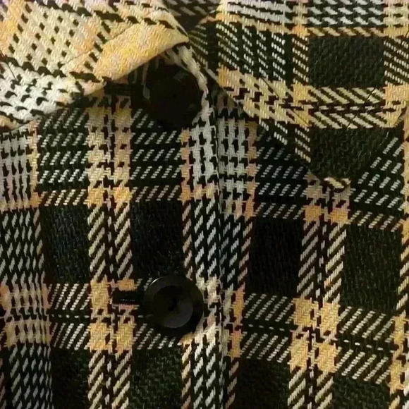 Appalachian State University ASU Colors black & yellow Plaid Peacoat size Large - Picture 3 of 6